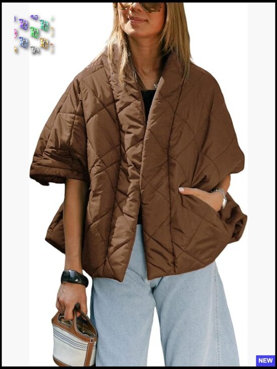 Jackets & Blazers - Oversized Puffer Vest Lightweight Quilted Jacket Casual Chic Outerwear with